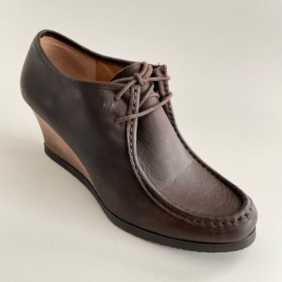 Lauren Ralph Lauren Leather Denver Wedge Bootie Y2K Brown 10 main image 12